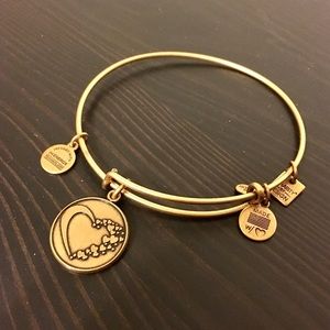Alex and Ani heart charm bangle